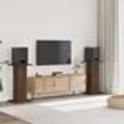 vidaXL Supports de haut-parleurs 2 pcs chêne marron bois d'ingénierie