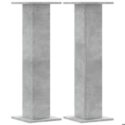 vidaXL Supports de haut-parleurs 2 pcs gris béton bois d'ingénierie