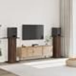 vidaXL Supports de haut-parleurs 2 pcs chêne marron bois d'ingénierie