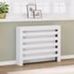 vidaXL Cache-radiateur blanc 104x20x82 cm bois d'ingénierie