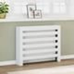 vidaXL Cache-radiateur blanc 104x20x82 cm bois d'ingénierie