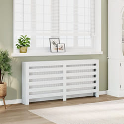 vidaXL Cache-radiateur blanc 175x20x82 cm bois d'ingénierie