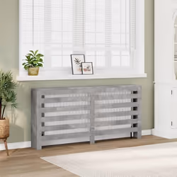 vidaXL Cache-radiateur gris béton 175x20x82 cm bois d'ingénierie