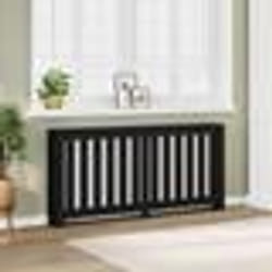vidaXL Cache-radiateur noir 175x20x82 cm bois d'ingénierie