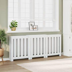 vidaXL Cache-radiateur blanc 205x21,5x83,5 cm bois d'ingénierie