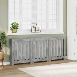 vidaXL Cache-radiateur gris béton 205x21,5x83,5 cm bois d'ingénierie