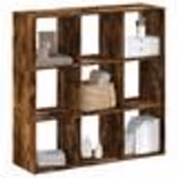 vidaXL Bibliothèque chêne fumé 102x32x102 cm bois d'ingénierie