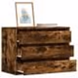 vidaXL Commode d'angle chêne fumé 80x41x58 cm bois d'ingénierie