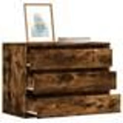 vidaXL Commode d'angle chêne fumé 80x41x58 cm bois d'ingénierie