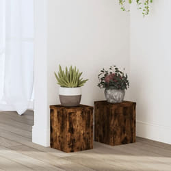 Supports Pour Plantes 2 Pcs Chêne Fumé Bois D'Ingénierie Vidaxl
