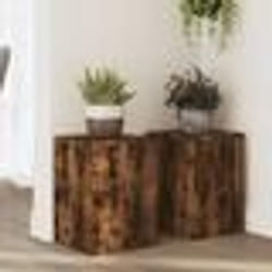 vidaXL Supports pour plantes 2 pcs chêne fumé bois d'ingénierie