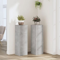 vidaXL Supports pour plantes 2 pcs gris béton bois d'ingénierie