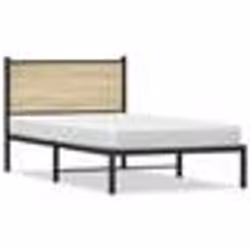 vidaXL Cadre de lit en métal sans matelas chêne sonoma 100x200 cm - 100 x 200 cm