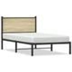 vidaXL Cadre de lit en métal sans matelas chêne sonoma 100x200 cm - 100 x 200 cm