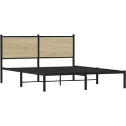 Cadre De Lit En Métal Sans Matelas Chêne Sonoma 137x190 Cm Vidaxl