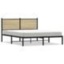 vidaXL Cadre de lit en métal sans matelas chêne sonoma 150x200 cm - 150 x 200 cm