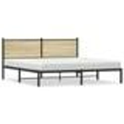 vidaXL Cadre de lit en métal sans matelas chêne sonoma 180x200 cm - 180 x 200 cm