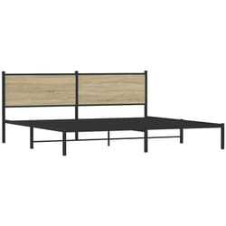 Cadre De Lit En Métal Sans Matelas Chêne Sonoma 193x203 Cm Vidaxl