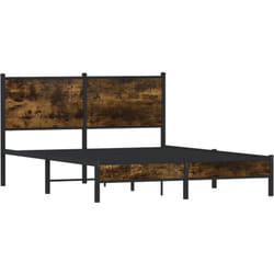 Cadre De Lit En Métal Sans Matelas Chêne Fumé 140x190 Cm