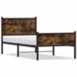 vidaXL Cadre de lit en métal sans matelas chêne fumé 90x200 cm - 90 x 200 cm