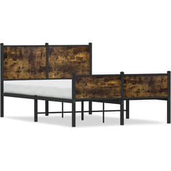 Cadre De Lit En Métal Sans Matelas Chêne Fumé 120x200 Cm - Vidaxl