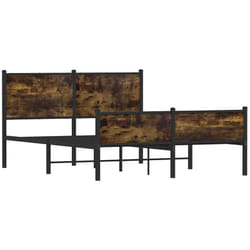 Cadre De Lit En Métal Sans Matelas Chêne Fumé 140x200 Cm Vidaxl