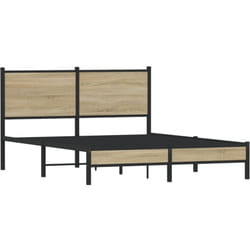 Cadre De Lit En Métal Avec Tête De Lit Chêne Sonoma 137x190 Cm