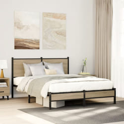 Vidaxl - Cadre de lit en métal sans matelas chêne sonoma 140x190 cm
