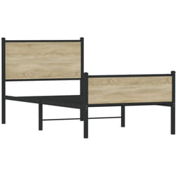 Cadre De Lit En Métal Sans Matelas Chêne Sonoma 100x190 Cm Vidaxl