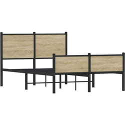 Cadre De Lit En Métal Sans Matelas Chêne Sonoma 120x200 Cm Vidaxl