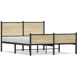Cadre De Lit En Métal Sans Matelas Chêne Sonoma 140x190 Cm - Vidaxl