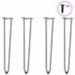 vidaXL Pieds en épingle à cheveux pour consoles, lot de 4, acier naturel, 72 cm, acier massif
