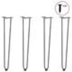vidaXL Pieds en épingle à cheveux pour consoles, lot de 4, acier naturel, 72 cm, acier massif