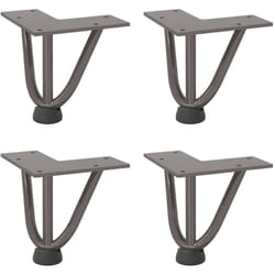 Pieds en épingle à cheveux pour table basse 4 pièces Acier naturel 10 cm Acier massif Vidaxl