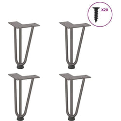Pieds en épingle à cheveux pour table basse 4 pièces Acier naturel 20 cm Acier massif Vidaxl