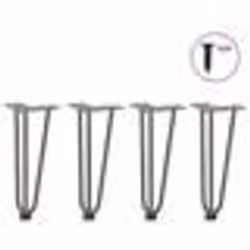 vidaXL Pieds en épingle à cheveux pour table basse 4 pièces Acier naturel 30 cm Acier massif