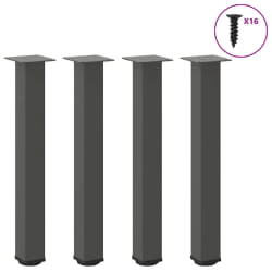 vidaXL Pieds de table console 4 pièces Anthracite 72-74 cm Acier