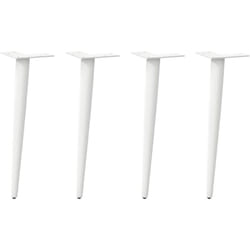 Pieds de table basse coniques 4 pièces Blanc 30-31 cm Acier Vidaxl