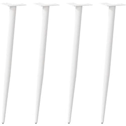 vidaXL Pieds de table console coniques 4 pièces Blanc 72-73 cm Acier