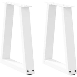 Vidaxl - Pieds de table basse en forme de v, 2 pièces, blanc, 28 x (42-43,3) cm, acier