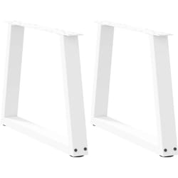 Vidaxl - Pieds de table basse en forme de v, 2 pièces, blanc, 70 x (42-43,3) cm, acier