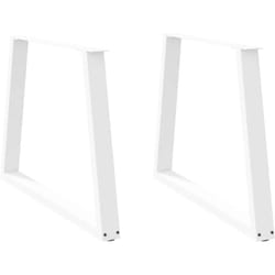 Vidaxl - Pieds de table à manger en forme de v, 2 pièces, blanc, 100 x (72-73,3) cm, acier