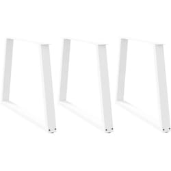 Pieds De Table À Manger En Forme De V, 3 Pièces, Blanc, 100 X (72-73,3) Cm, Acier Vidaxl