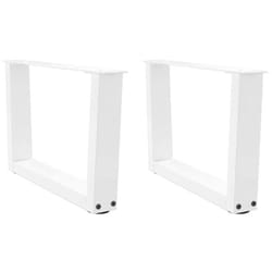 Pieds de table basse en forme de v, 2 pièces, blanc, 60 x (30-31,3) cm, acier Vidaxl