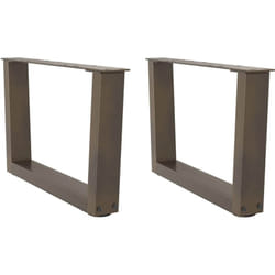 Vidaxl - Pieds de table basse en forme de v, 2 pièces, acier naturel, 60 x (30-31,3) cm