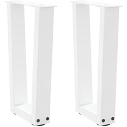 Vidaxl - Pieds de table basse en forme de v, 2 pièces, blanc, 28 x (42-43,3) cm, acier