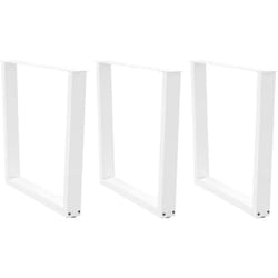 Pieds de table à manger en forme de v, 3 pièces, blanc, 80 x (72-73,3) cm, acier Vidaxl