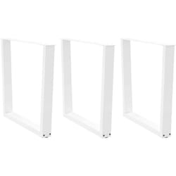 Pieds De Table À Manger En V 3 Pièces Blanc 90 X (72-73,3) Cm Acier Vidaxl