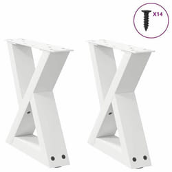 vidaXL Pieds de table basse 2 pièces Blanc 40 x (30-31,3) cm Acier