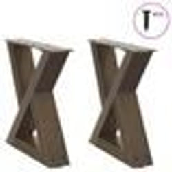 vidaXL Pieds de table basse 2 pièces Acier naturel 40 x (30-31,3) cm Acier